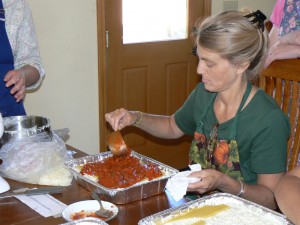 preparing lasagna for 260