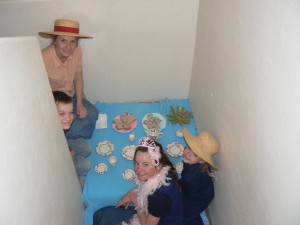 tea party on the stairs