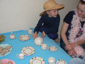 tea party on the stairs