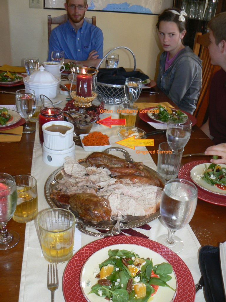 Nourishing Traditions - Onion-Cranberry Compote; Gingered Carrtos