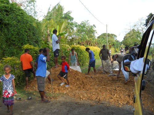 road construction crew in Vanuatu