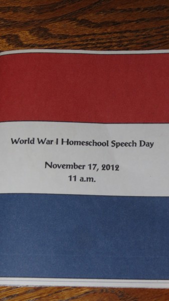 world war I homeschool day