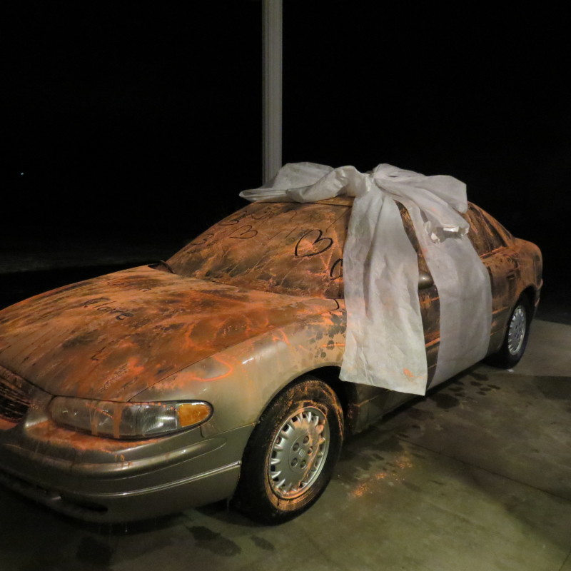 get-away car at wedding reception