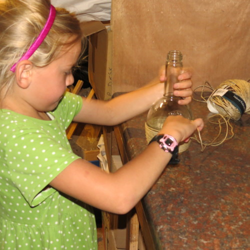 handicraft charlotte mason, wrapping a jar with twine