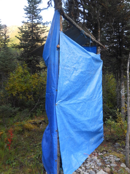bush shower set-up