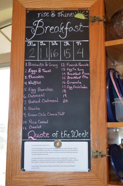 diy magnetic chalkboard menu planner for breakfast