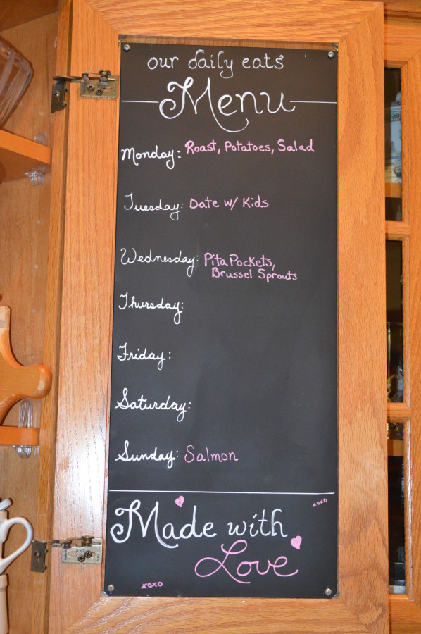 menu chalkboard before and after