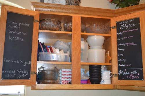 magnetic chalkboard menu before and after