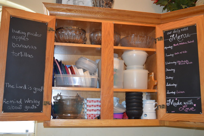 magnetic chalkboard menu before and after
