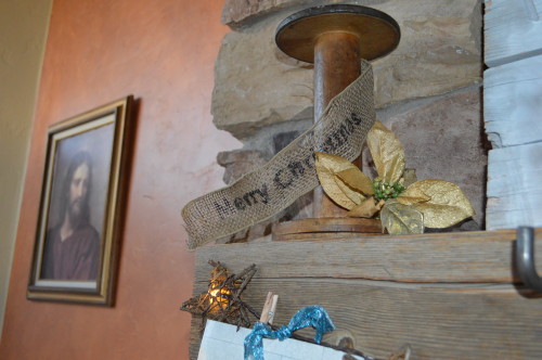 writing on burlap