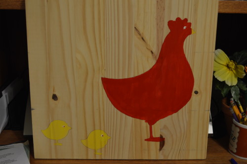 painting chicken art for coop