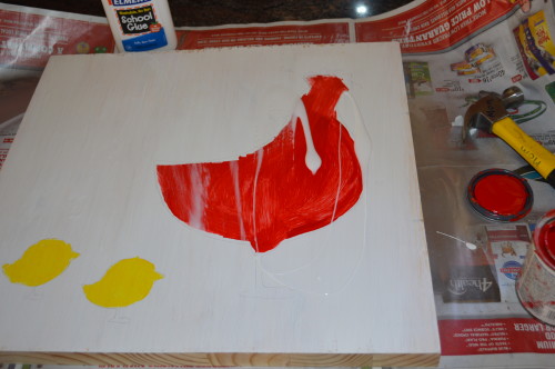 painting chicken art for coop