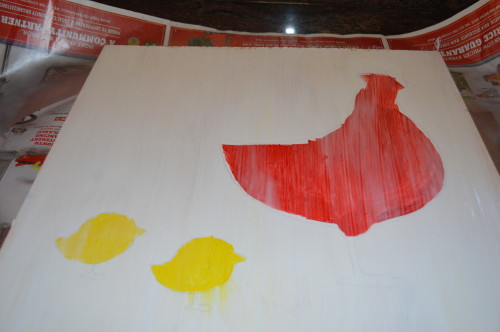 painting chicken art for coop