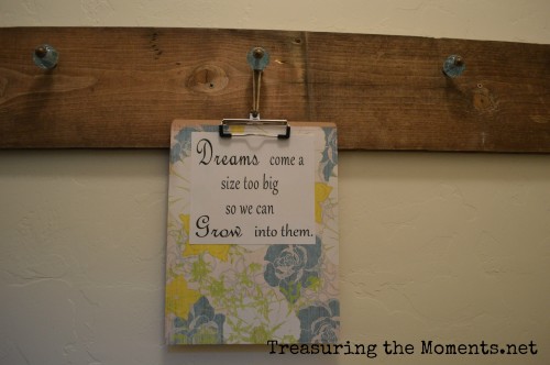 treasuringthemoments.net coat hook clip board