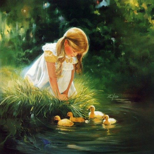 Donald Zolan girl with ducks