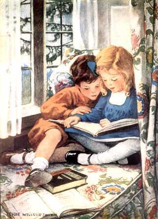two girls reading