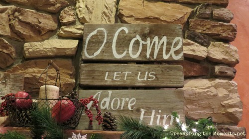christmas sign from reclaimed wood o come let us adore him treasuringthemoments.net