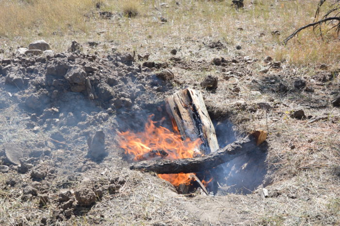 hunting camp deep pit cooking