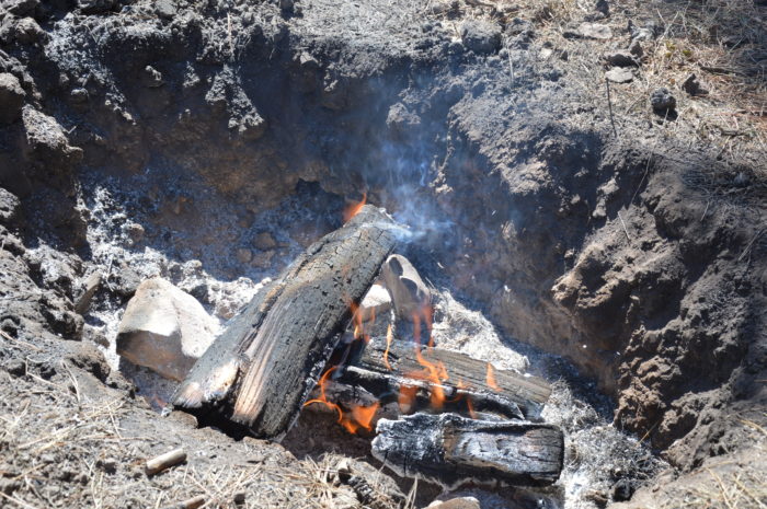 hunting camp deep pit cooking