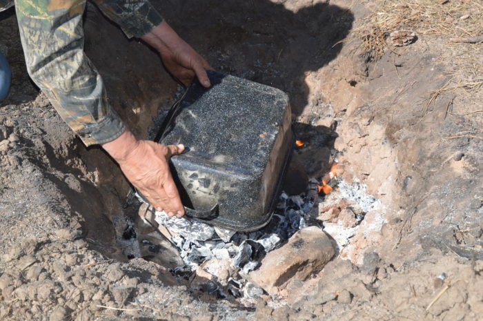 hunting camp deep pit cooking