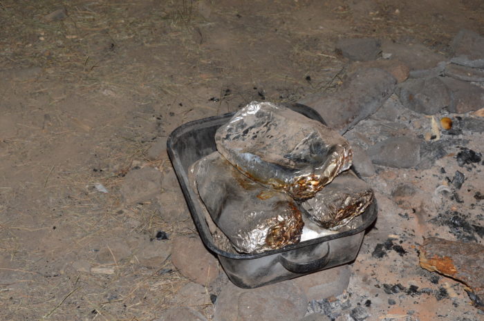 hunting camp deep pit cooking