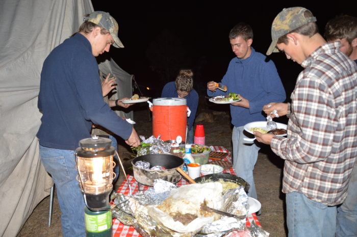 hunting camp deep pit cooking