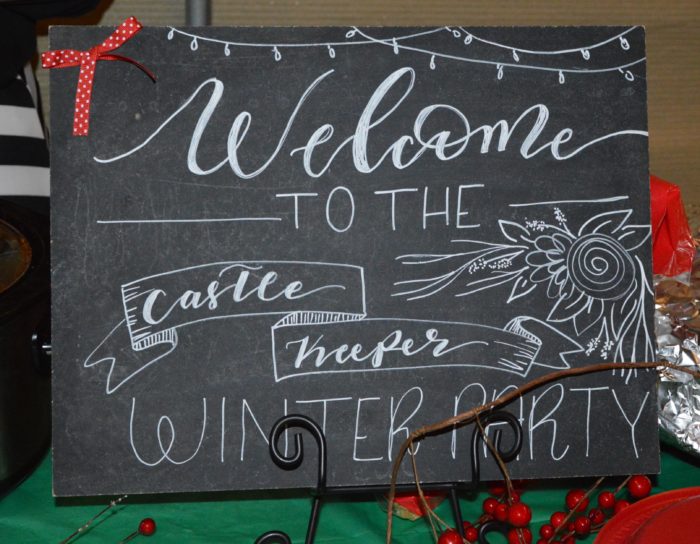 hand lettered sign